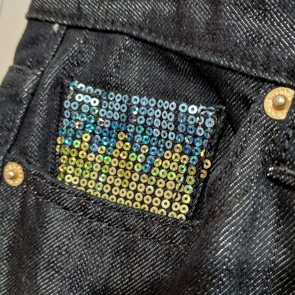 Express Stella Boot Leg Jeans Size 2 Shimmer and Embellished - Picture 9 of 10